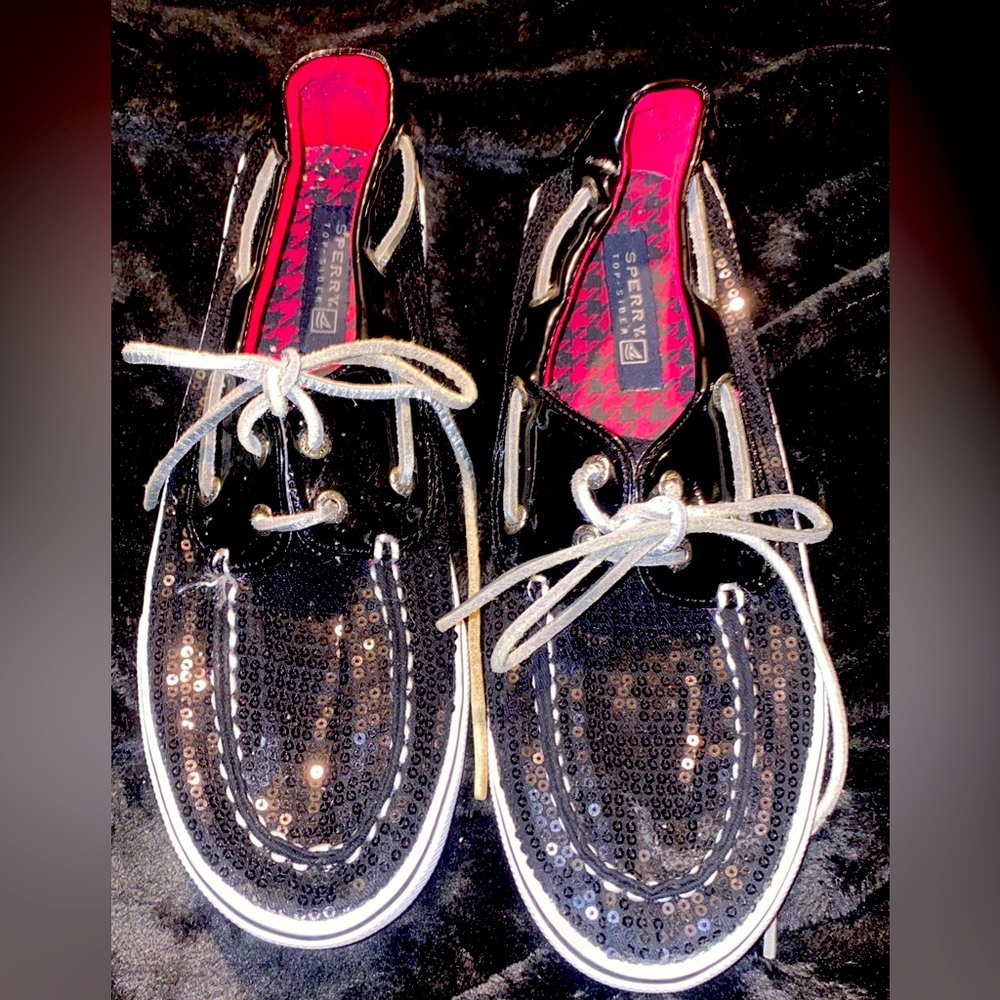 Black sequins Sperry